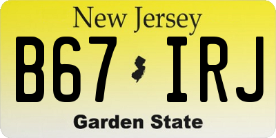 NJ license plate B67IRJ