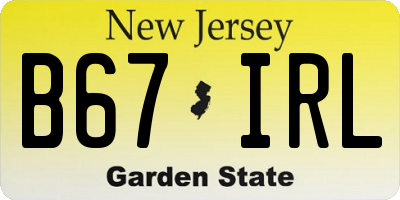 NJ license plate B67IRL