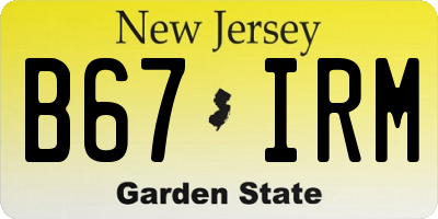 NJ license plate B67IRM