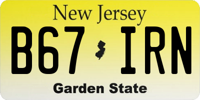 NJ license plate B67IRN