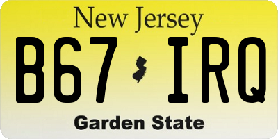 NJ license plate B67IRQ