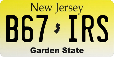 NJ license plate B67IRS