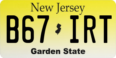 NJ license plate B67IRT