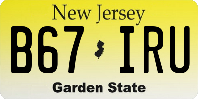 NJ license plate B67IRU