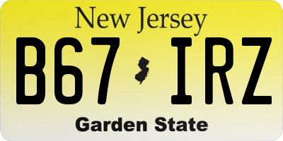 NJ license plate B67IRZ
