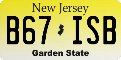 NJ license plate B67ISB