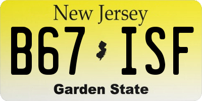 NJ license plate B67ISF