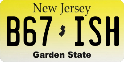 NJ license plate B67ISH