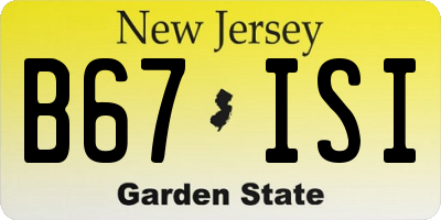 NJ license plate B67ISI