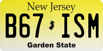 NJ license plate B67ISM
