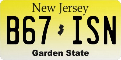 NJ license plate B67ISN