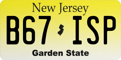 NJ license plate B67ISP