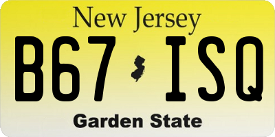 NJ license plate B67ISQ
