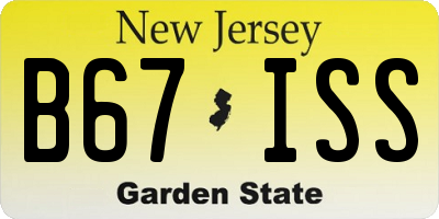 NJ license plate B67ISS