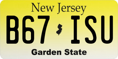 NJ license plate B67ISU