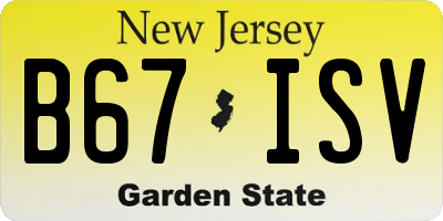 NJ license plate B67ISV
