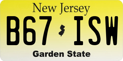 NJ license plate B67ISW
