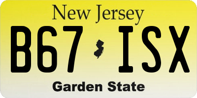 NJ license plate B67ISX