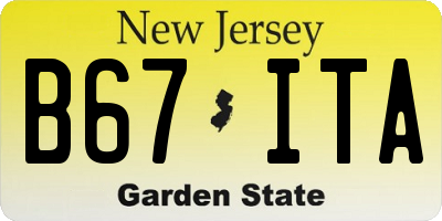 NJ license plate B67ITA