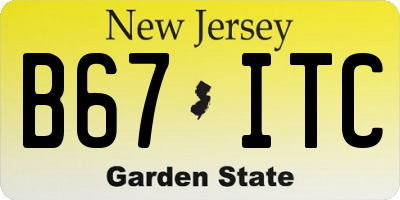 NJ license plate B67ITC