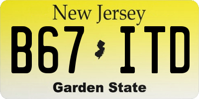 NJ license plate B67ITD