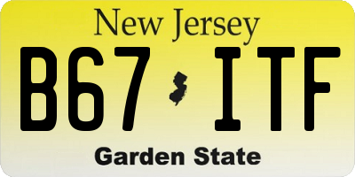 NJ license plate B67ITF