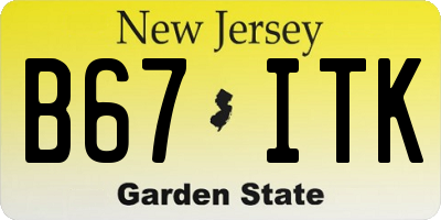 NJ license plate B67ITK