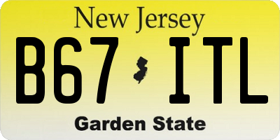 NJ license plate B67ITL