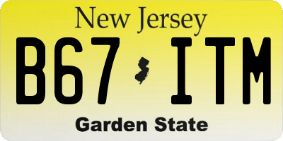 NJ license plate B67ITM