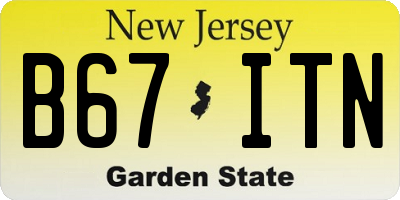 NJ license plate B67ITN