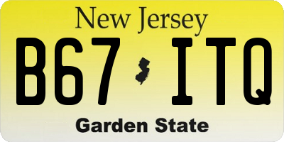 NJ license plate B67ITQ