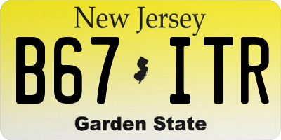 NJ license plate B67ITR