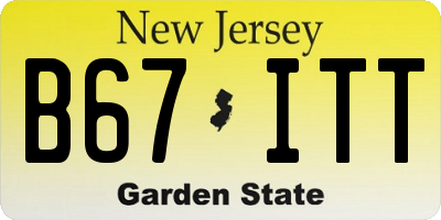 NJ license plate B67ITT