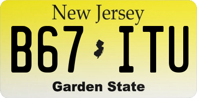 NJ license plate B67ITU
