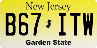 NJ license plate B67ITW