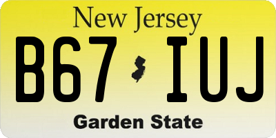 NJ license plate B67IUJ