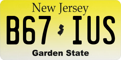 NJ license plate B67IUS