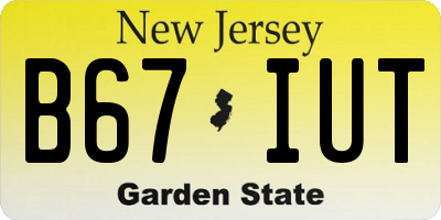NJ license plate B67IUT
