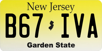 NJ license plate B67IVA