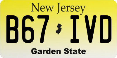 NJ license plate B67IVD