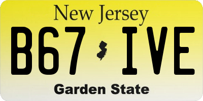 NJ license plate B67IVE
