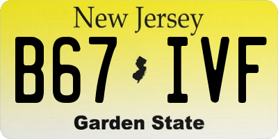 NJ license plate B67IVF