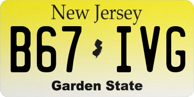 NJ license plate B67IVG