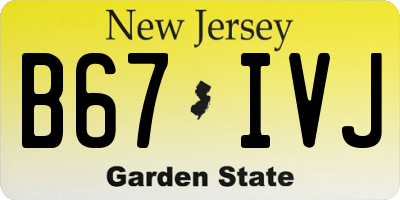 NJ license plate B67IVJ