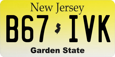 NJ license plate B67IVK