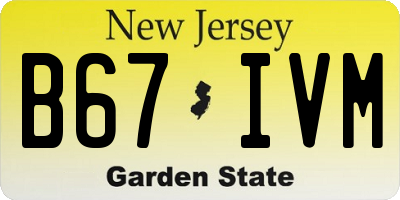 NJ license plate B67IVM