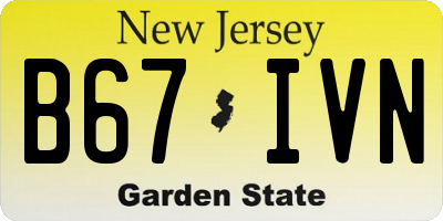 NJ license plate B67IVN
