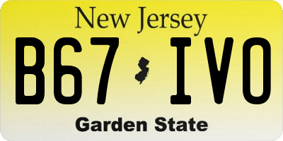 NJ license plate B67IVO