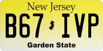 NJ license plate B67IVP
