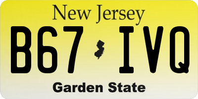 NJ license plate B67IVQ